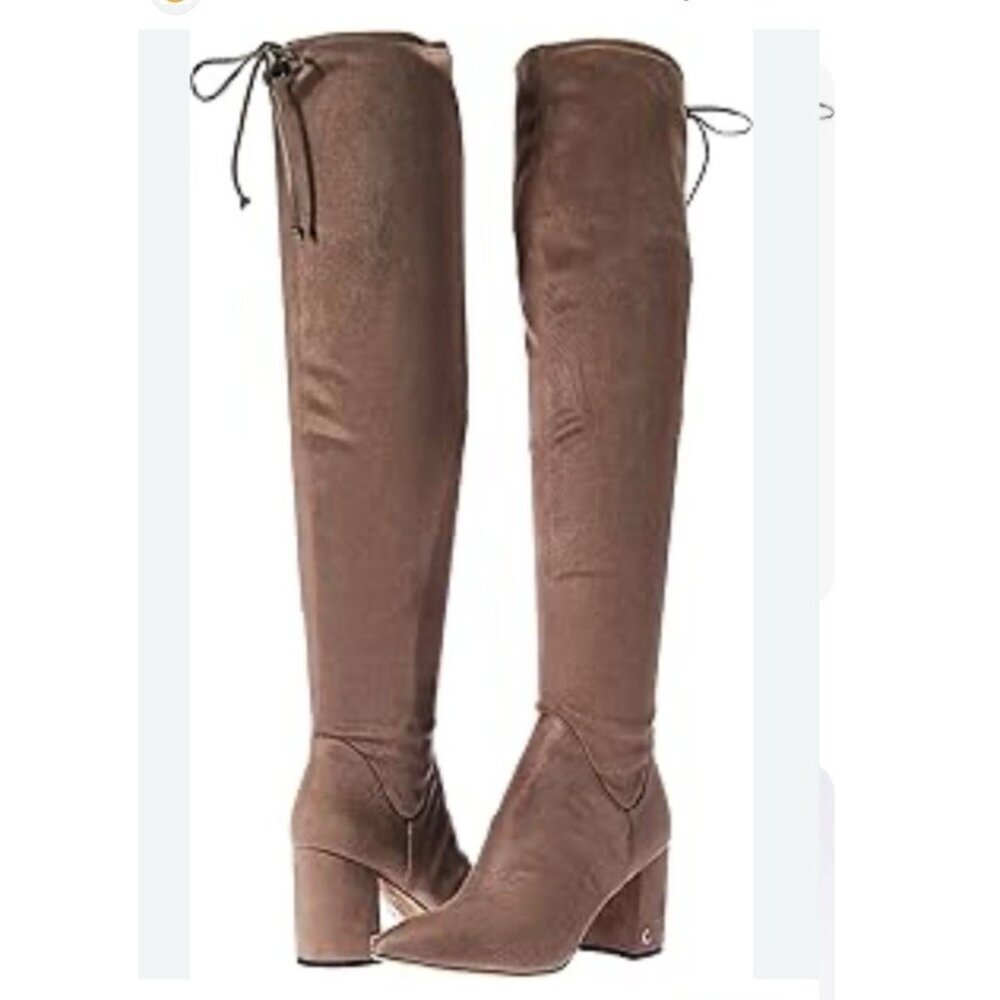 Circus Sam Edelman Hanover 2 OTK Suede Boots Flint Grey Block Heel 6M